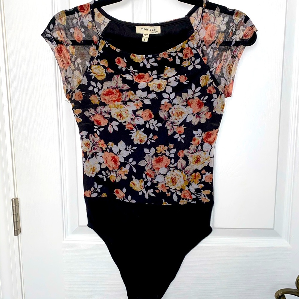 Black & Rust Floral Bodysuit